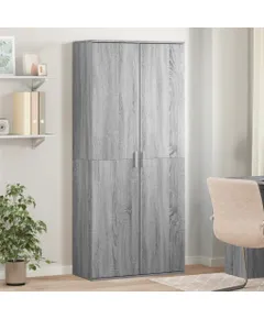 szürke sonoma színű szerelt fa magasszekrény 80 x 35 x 180 cm