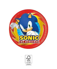 Sonic a sündisznó Sega papírtányér 8 db-os 20 cm FSC