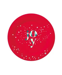 Karácsonyi Red Joy papírtányér 6 db-os 18 cm
