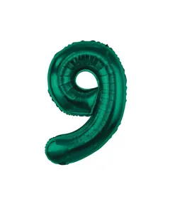 Zöld B&C Bottle Green 9-es szám fólia lufi 85 cm