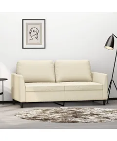 2 személyes krémszínű műbőr kanapé 140 cm