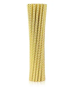 Arany Gold Chevron papír szívószál 12 db-os