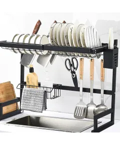 Edényszárító, mosogató feletti csepegtető 65cm fekete (dishrack-2-65)
