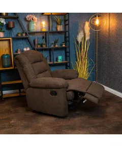 Manuális fekvőfotel, relax fotelágy sötétbarna szövet (JNF-MANUAL-DARK BROWN) JN-R8053A51