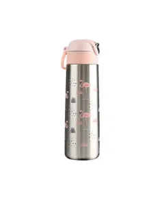 Wabo acél fedeles 420ml ezüst flamingós termosz