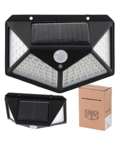 Napelemes mozgás- és szürkületérzékelő lámpa 100 LED