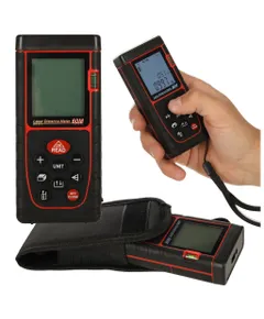 Digitális lézeres távolságmérő vízálló IP54 3mm/60m tok akkumulátorral működik