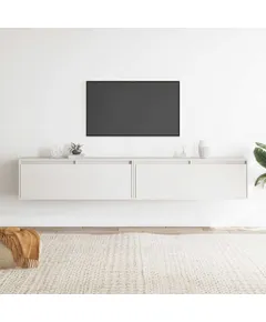 2 darab fehér tömör fenyőfa faliszekrény 100 x 30 x 35 cm