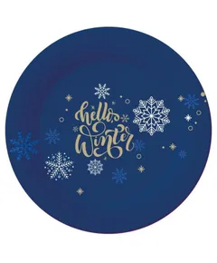 Karácsonyi Snowflakes papírtányér 6 db-os 18 cm