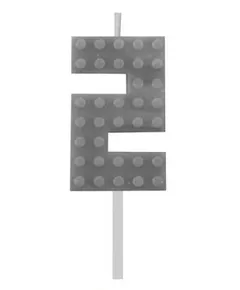 Építőkocka 2-es Grey Blocks tortagyertya, számgyertya