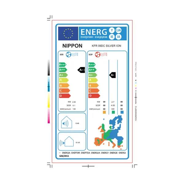Nippon KFR 09DC SILVER ION SMART Inverteres Split Klíma Csepptálca Fűtéssel és Beépített Wifivel 2,65kW