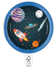 Űr Rocket Space papírtányér 8 db-os 20 cm FSC