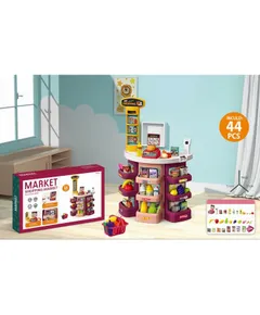 Szupermarket, bolt játék stand készlet kiegészítőkkel - 44 db