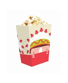 Indián Party papír popcorn doboz 19 cm 4 db-os