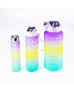 TOO KT-399 3in1 kulacs, 2.000ml+900ml+280ml-es színátmenetes motivációs kulacs idézetekkel és időskálával