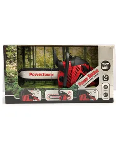 Gyermek játék láncfűrész valódi hangokkal, 37 cm piros