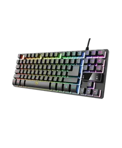 Trust Billentyűzet Gamer - GXT 833 Thado (RGB LED háttérvilágítás; TKL méret; USB; fekete; magyar)