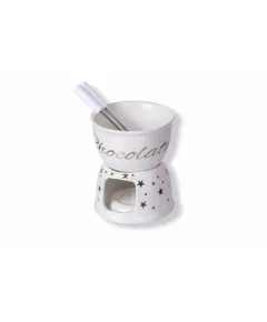 Csillagmintás porcelán csoki fondü készlet