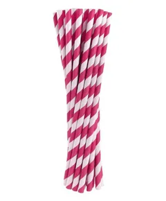 Magenta papír szívószál 24 db-os