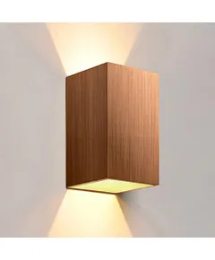 Kültéri fali LED lámpa 12W szálcsiszolt barna színű IP65 vízálló 3000K meleg fényű (1003-6-BRUSHED-BROWN-3000K)
