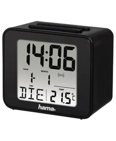 Hama 00186304 "Cube" fekete rádióvezérelt ébresztőóra