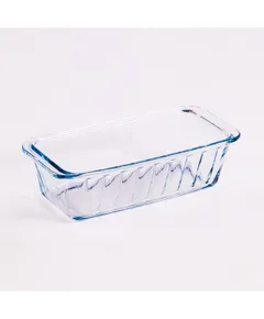 BORCAM négyzetes bordázott kenyérsütő hőálló üvegedény fogóval  1.120ml, 250*115*70mm