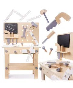 Fából készült kratív barkács műhely szerszámokkal DIY készlet