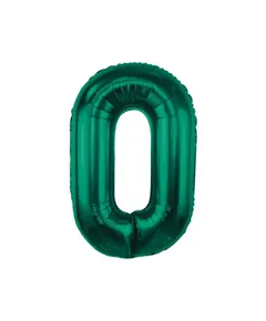 Zöld B&C Bottle Green 0-ás szám fólia lufi 85 cm