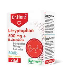 DR Herz L-tryptophan 500 mg + B-vitaminok 60 db kapszula doboz