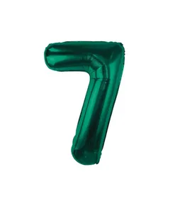 Zöld B&C Bottle Green 7-es szám fólia lufi 85 cm