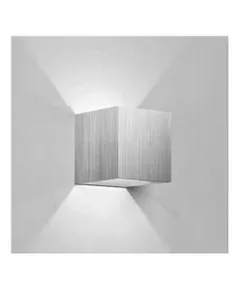 Kültéri fali LED lámpa 12W szürke színű IP65 vízálló 6000K hideg fényű (1003-2-BRUSHED-SILVER-6000K)