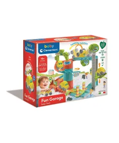 Színes Fun Garage készségfejlesztő garázs szett bukfencező kisautóval Clementoni