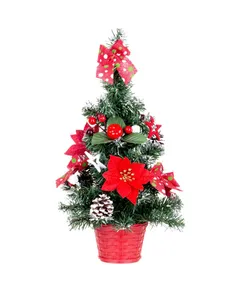 Karácsonyfa MagicHome Karácsony, feldíszített, piros, 41 cm
