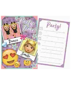Emoji Purple Party Meghívó